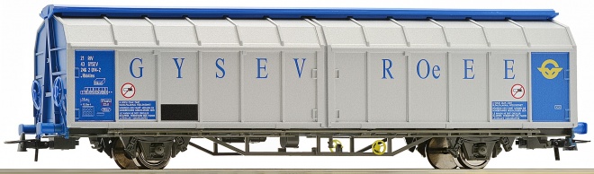 Slide wall box car<br /><a href='images/pictures/Roco/225596.jpg' target='_blank'>Full size image</a>